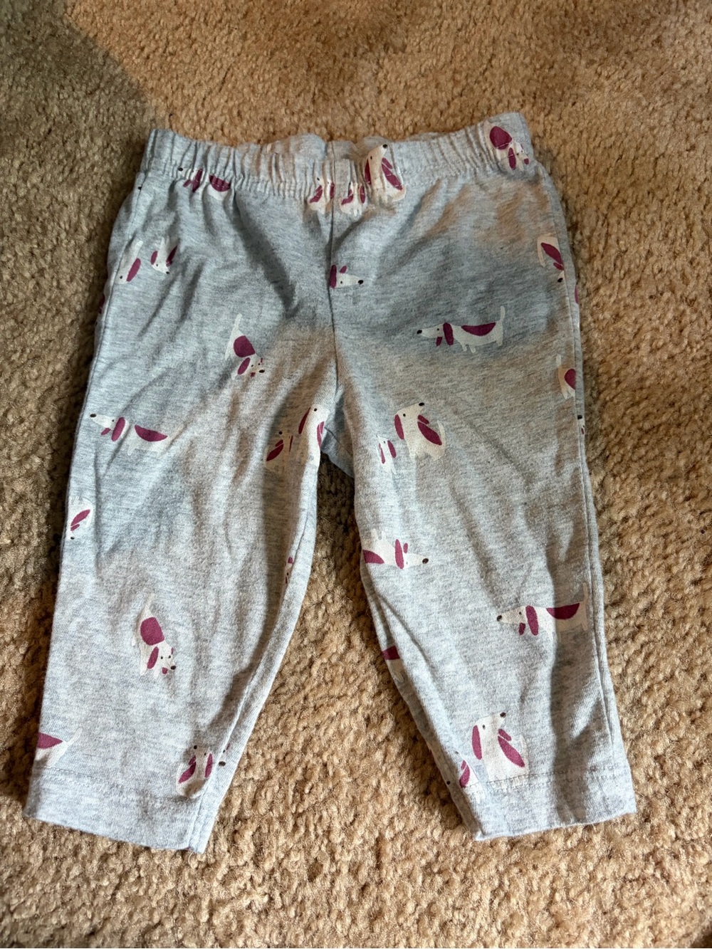 Carter's Grey Leggings with Pink Dog Print